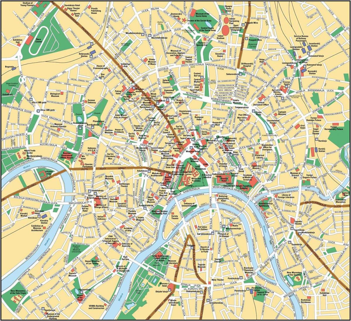 خريطة موسكو في اللغة الإنجليزية
