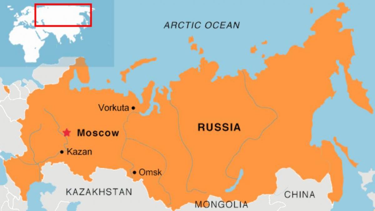 موسكو الموقع على الخريطة