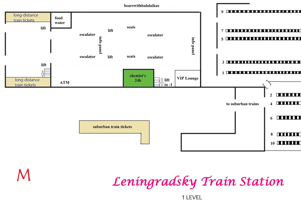 خريطة Leningradsky محطة موسكو