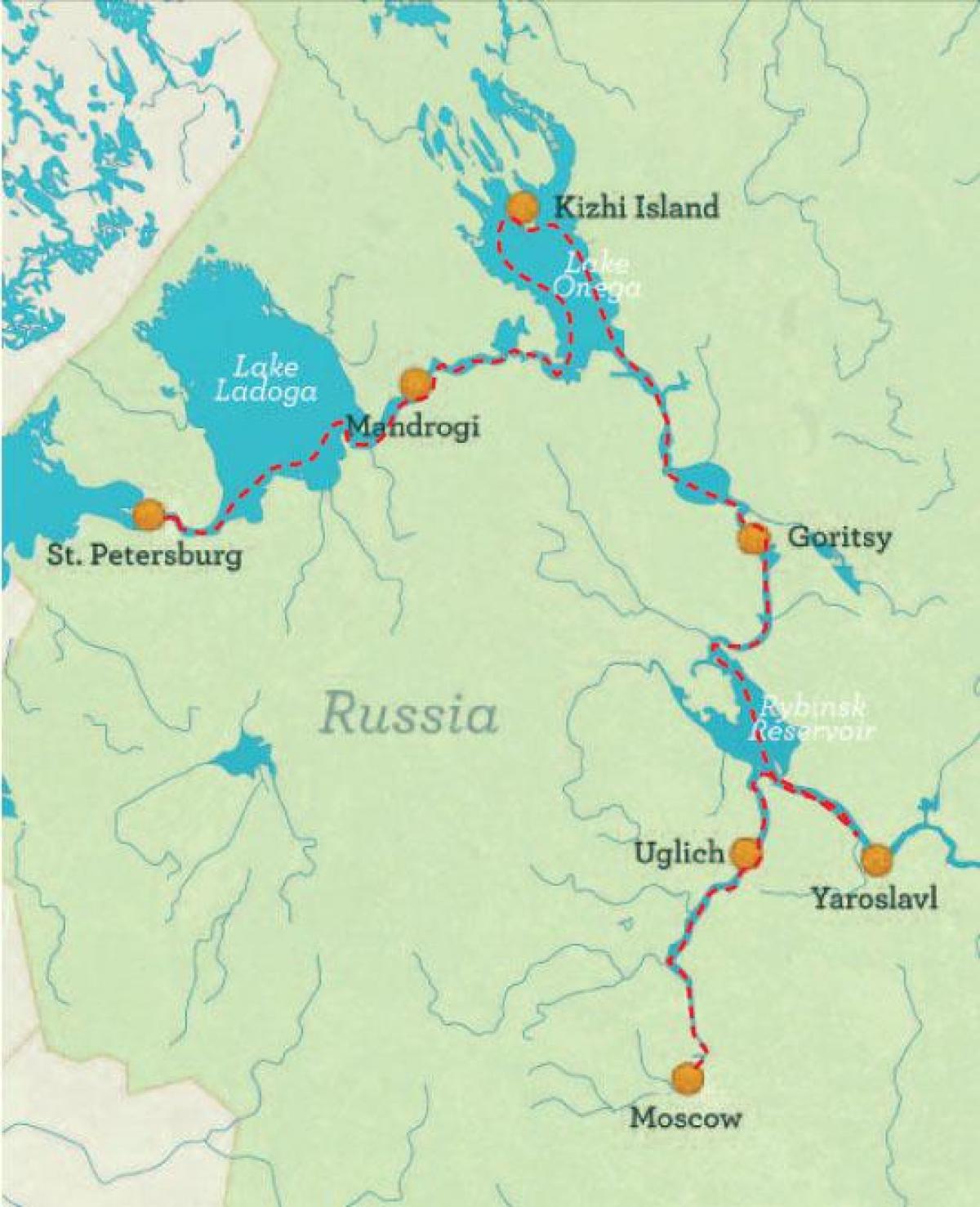 خريطة سانت بطرسبرغ إلى موسكو كروز