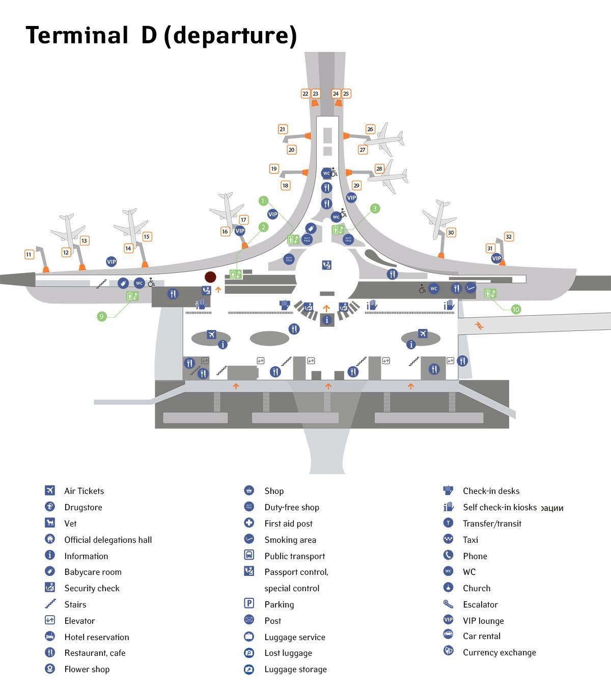 مطار شيريميتيفو خريطة المحطة d