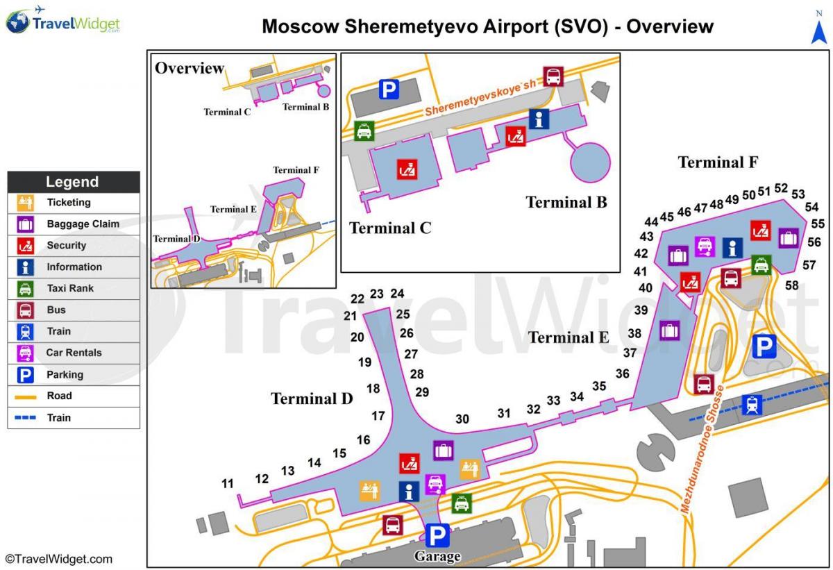 مطار شيريميتيفو في موسكو خريطة