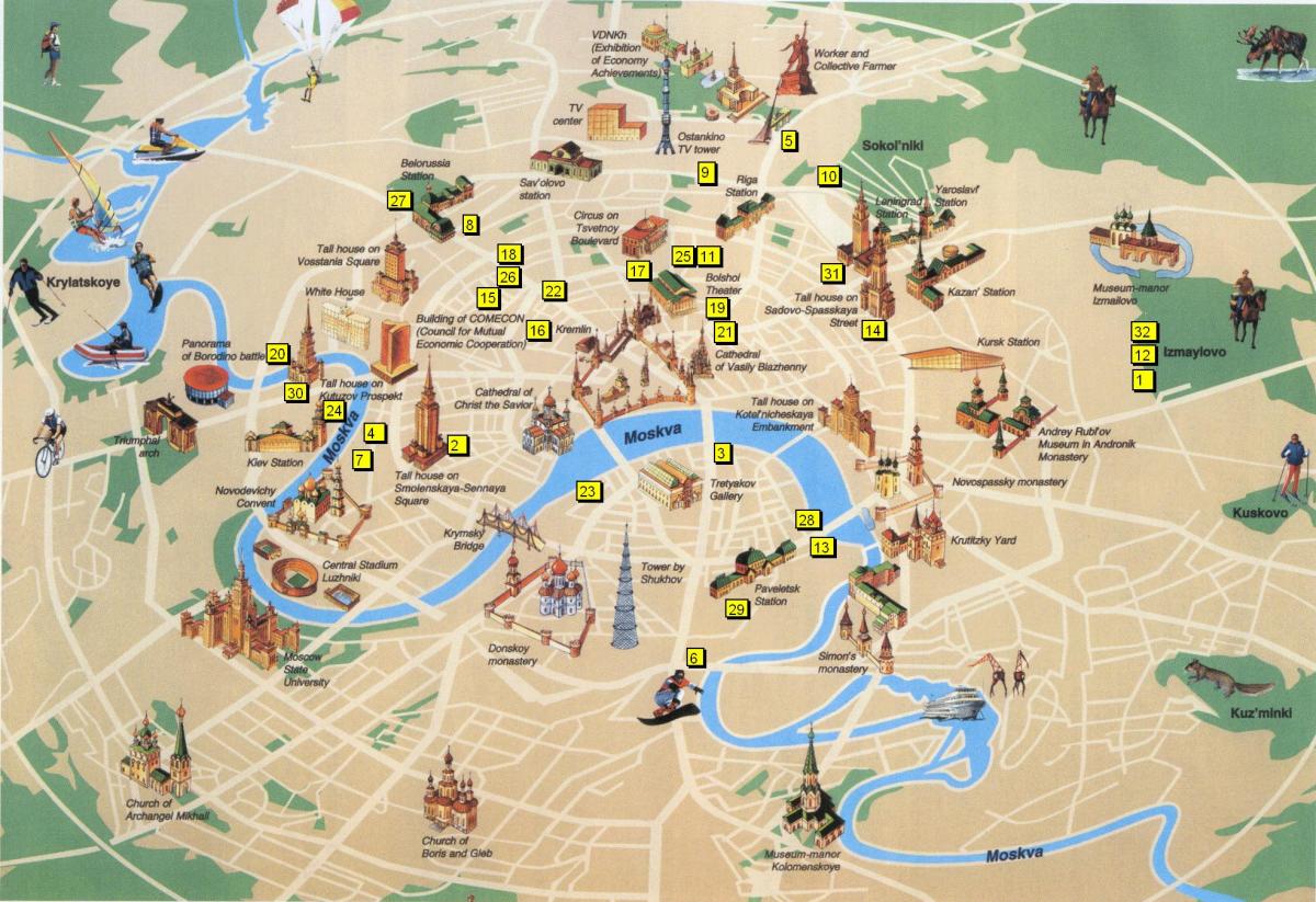 الخريطة السياحية موسكو