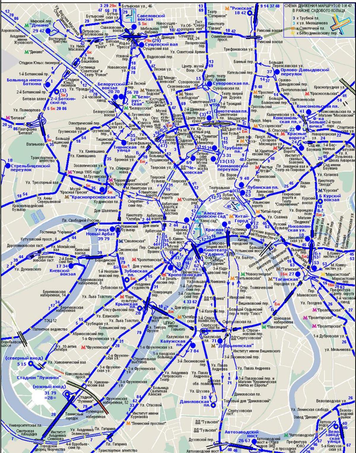 خريطة موسكو عربة ترام
